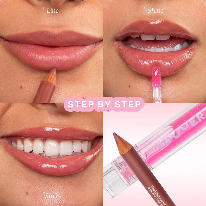 Set de delineador y brillo labial Line + Shine TOWER 28 BEAUTY